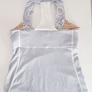 Lululemon Workout Top Excellent Condition Grey/White Size 4